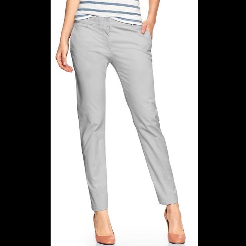 NWT GAP petite gray Skinny Mini Khaki Skimmers